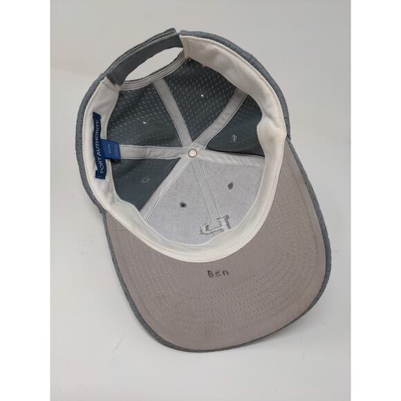 Boys Youth Strapback Hat Embroidered P Gray Port Authority Cap - Picture 8 of 11